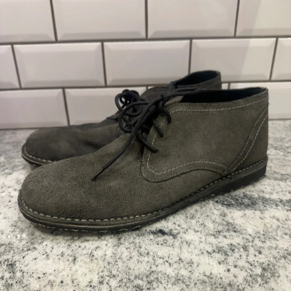 Kenneth Cole‎ Reaction Mens 11 Gray Suede Leather Ankle Chukka Boots Work